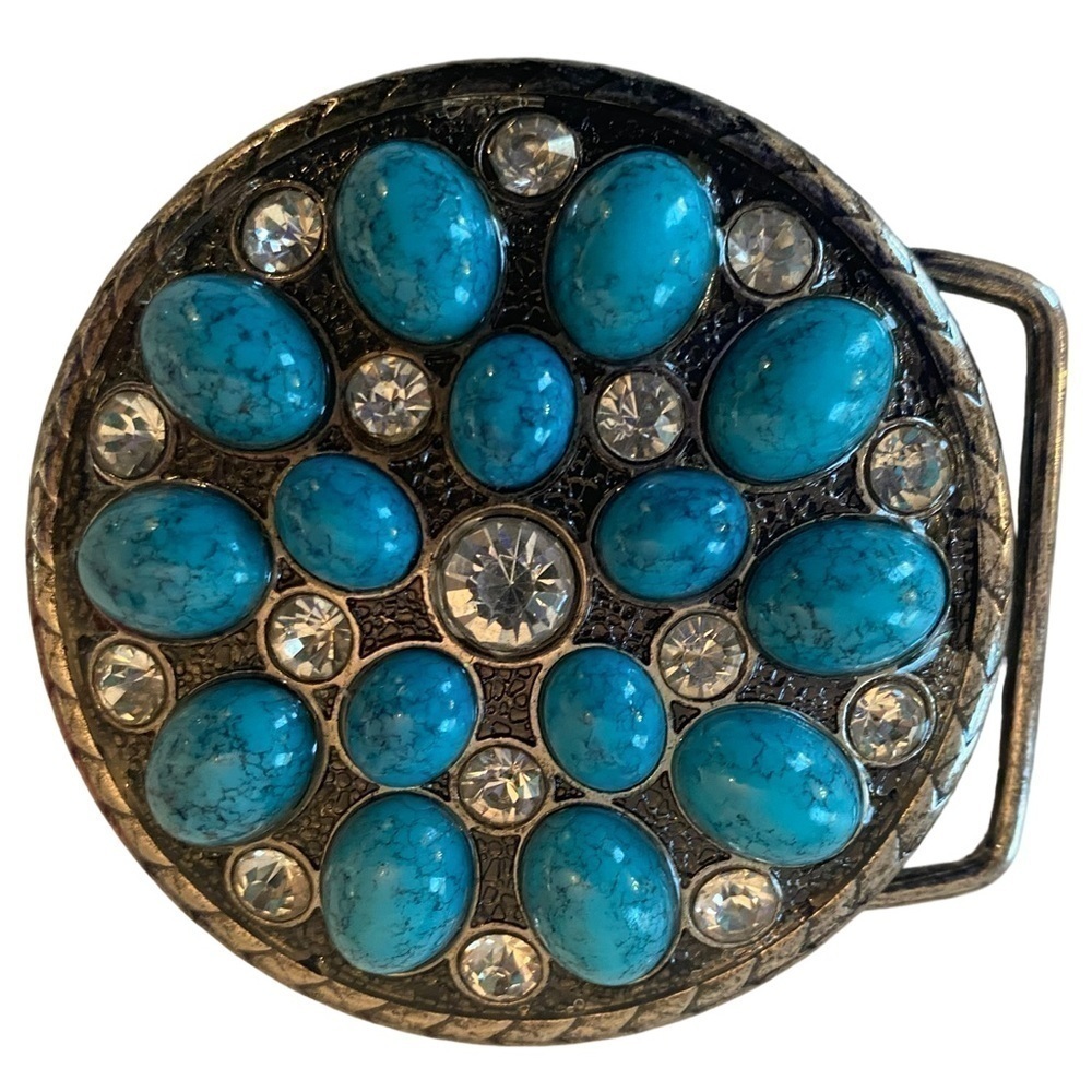Vintage Southwestern Turquoise Belt Buckle